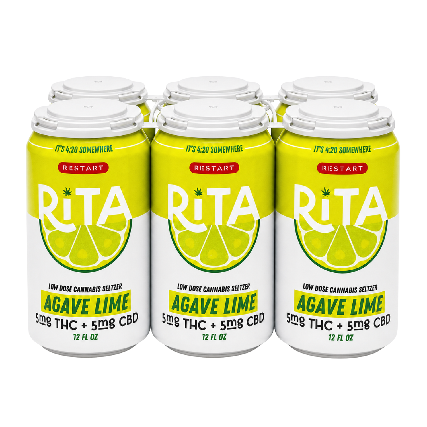 RESTART Rita Delta 9 THC 10MG Cannabis Seltzer Agave Lime / 6-pack